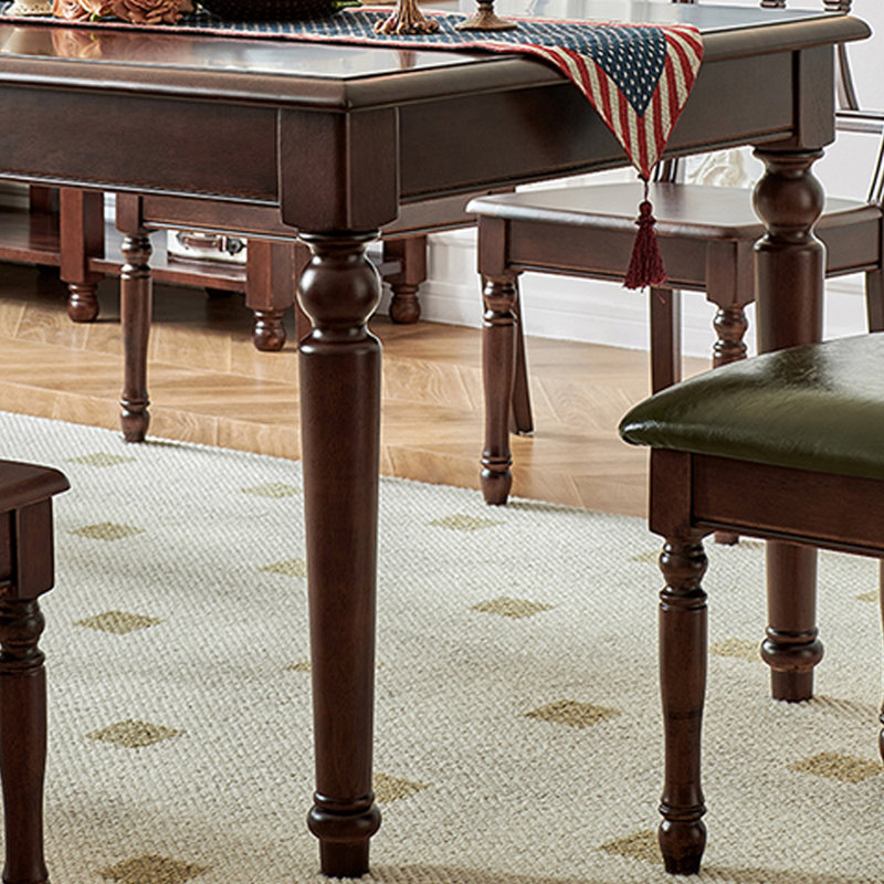 MRzenghong Vintage Classic Walnut Dining Table With Drawers